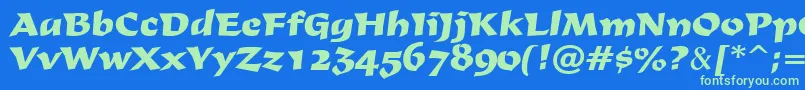 DerbyRegular Font – Green Fonts on Blue Background
