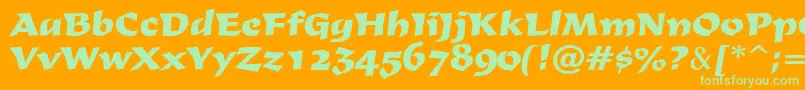 DerbyRegular Font – Green Fonts on Orange Background