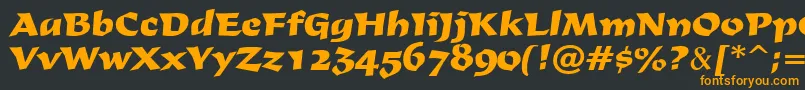 フォントDerbyRegular – 黒い背景にオレンジの文字