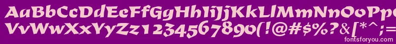 DerbyRegular Font – Pink Fonts on Purple Background