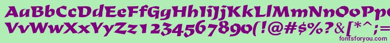 DerbyRegular Font – Purple Fonts on Green Background