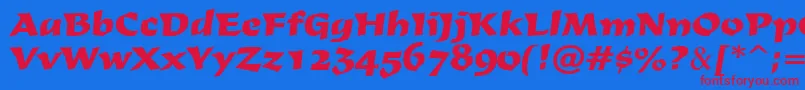 DerbyRegular Font – Red Fonts on Blue Background