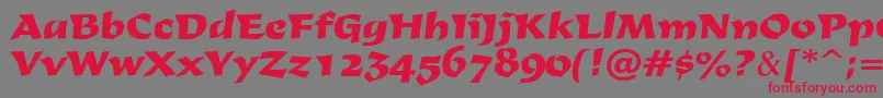 DerbyRegular Font – Red Fonts on Gray Background