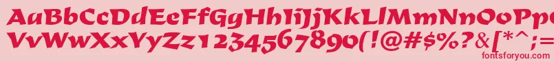 DerbyRegular Font – Red Fonts on Pink Background