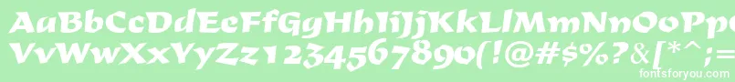 フォントDerbyRegular – 緑の背景に白い文字