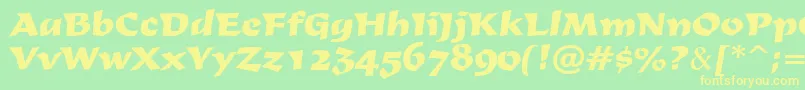 DerbyRegular Font – Yellow Fonts on Green Background