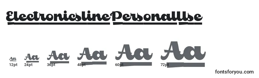 Größen der Schriftart ElectronicslinePersonalUse