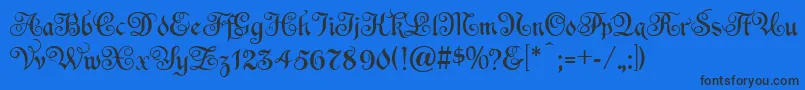 EspaniaNormal Font – Black Fonts on Blue Background