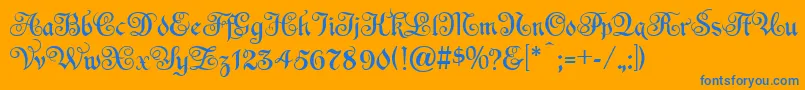 EspaniaNormal Font – Blue Fonts on Orange Background