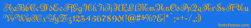 EspaniaNormal Font – Orange Fonts on Blue Background