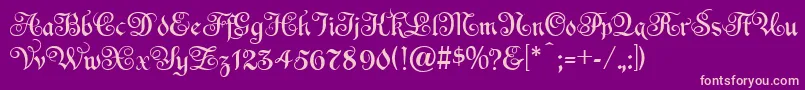 EspaniaNormal Font – Pink Fonts on Purple Background