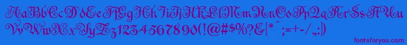 EspaniaNormal Font – Purple Fonts on Blue Background