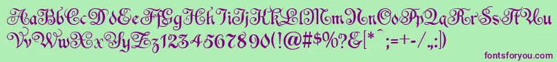 EspaniaNormal Font – Purple Fonts on Green Background