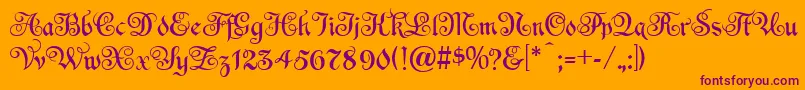 EspaniaNormal Font – Purple Fonts on Orange Background