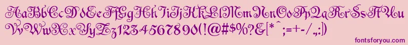 EspaniaNormal Font – Purple Fonts on Pink Background