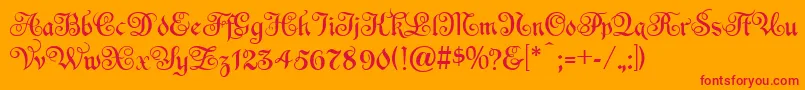 EspaniaNormal Font – Red Fonts on Orange Background