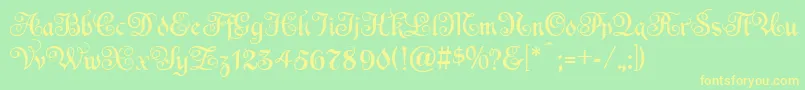 EspaniaNormal Font – Yellow Fonts on Green Background