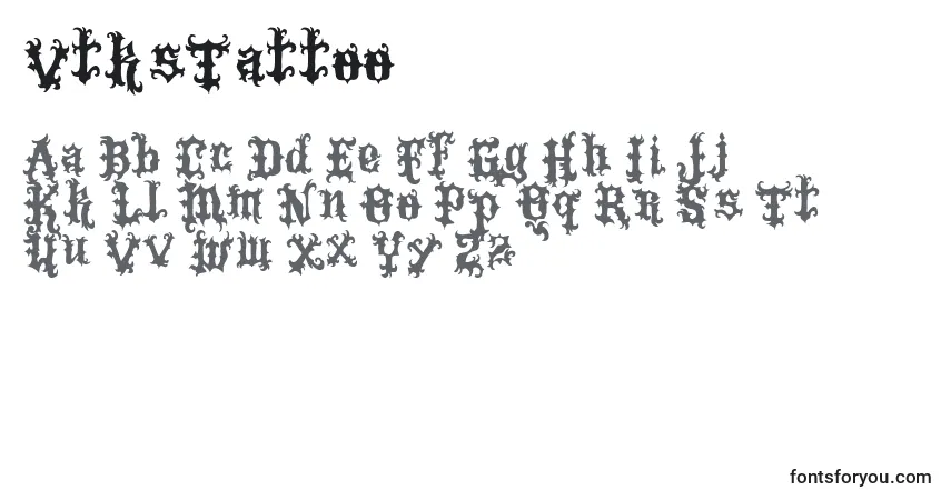 Schriftart VtksTattoo – Alphabet, Zahlen, spezielle Symbole