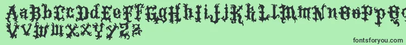 フォントVtksTattoo – 緑の背景に黒い文字