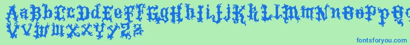 VtksTattoo Font – Blue Fonts on Green Background