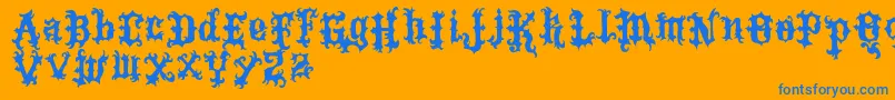VtksTattoo Font – Blue Fonts on Orange Background