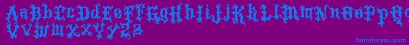 VtksTattoo-Schriftart – Blaue Schriften auf violettem Hintergrund