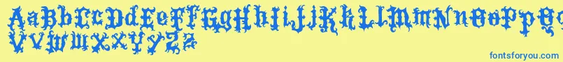 VtksTattoo Font – Blue Fonts on Yellow Background