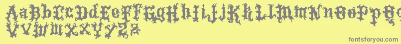 VtksTattoo Font – Gray Fonts on Yellow Background