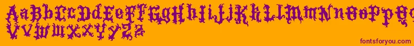 VtksTattoo-Schriftart – Violette Schriften auf orangefarbenem Hintergrund