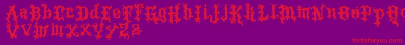 VtksTattoo-Schriftart – Rote Schriften auf violettem Hintergrund