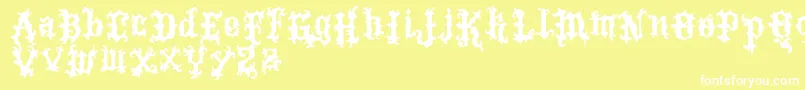 VtksTattoo Font – White Fonts on Yellow Background