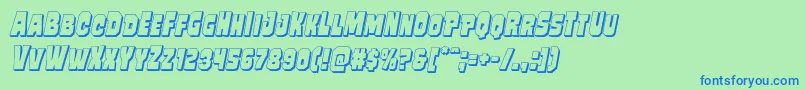 Mindlessbrute3Dital Font – Blue Fonts on Green Background