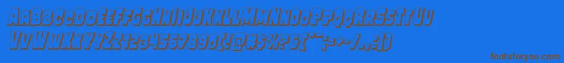 Czcionka Mindlessbrute3Dital – brązowe czcionki na niebieskim tle