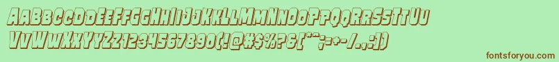 Mindlessbrute3Dital-fontti – ruskeat fontit vihreällä taustalla