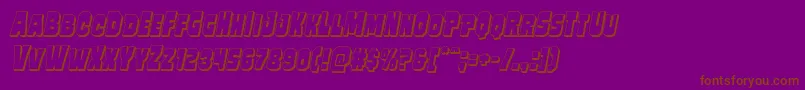 Mindlessbrute3Dital-Schriftart – Braune Schriften auf violettem Hintergrund