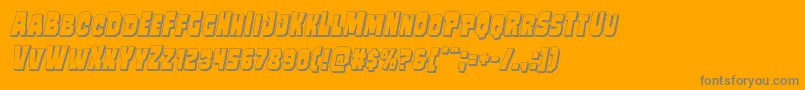 Mindlessbrute3Dital-Schriftart – Graue Schriften auf orangefarbenem Hintergrund