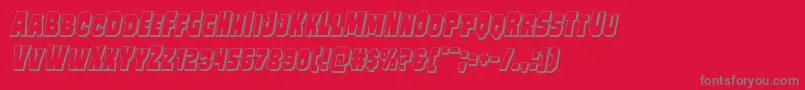Mindlessbrute3Dital Font – Gray Fonts on Red Background