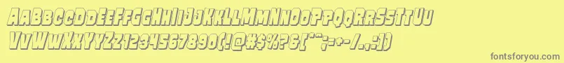 フォントMindlessbrute3Dital – 黄色の背景に灰色の文字