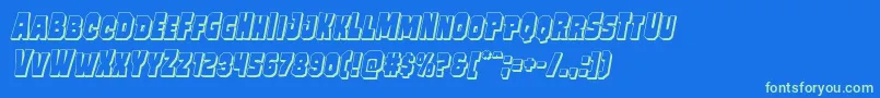 Mindlessbrute3Dital Font – Green Fonts on Blue Background