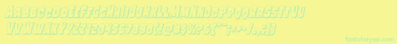 Mindlessbrute3Dital-fontti – vihreät fontit keltaisella taustalla