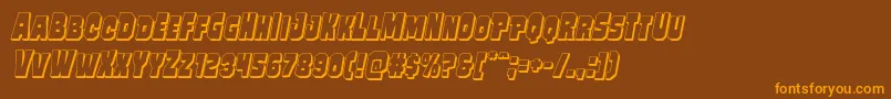 Fonte Mindlessbrute3Dital – fontes laranjas em um fundo marrom