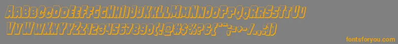 Mindlessbrute3Dital-Schriftart – Orangefarbene Schriften auf grauem Hintergrund