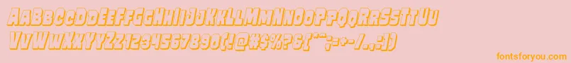 Mindlessbrute3Dital-Schriftart – Orangefarbene Schriften auf rosa Hintergrund
