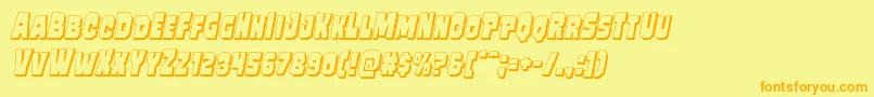 Mindlessbrute3Dital Font – Orange Fonts on Yellow Background