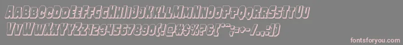 フォントMindlessbrute3Dital – 灰色の背景にピンクのフォント