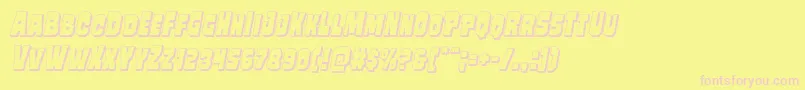 フォントMindlessbrute3Dital – ピンクのフォント、黄色の背景