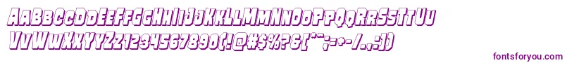 Mindlessbrute3Dital-Schriftart – Violette Schriften auf weißem Hintergrund
