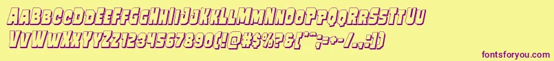 Mindlessbrute3Dital Font – Purple Fonts on Yellow Background