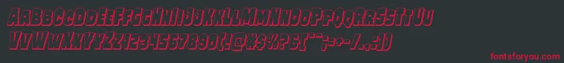 Mindlessbrute3Dital Font – Red Fonts on Black Background