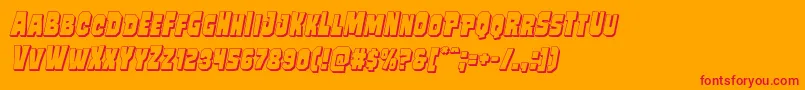 Mindlessbrute3Dital Font – Red Fonts on Orange Background